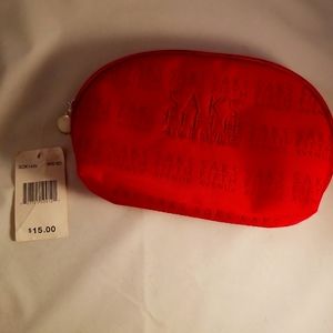 "SAKS Fifth Avenue" Red Signature Makeup Bag, NWT